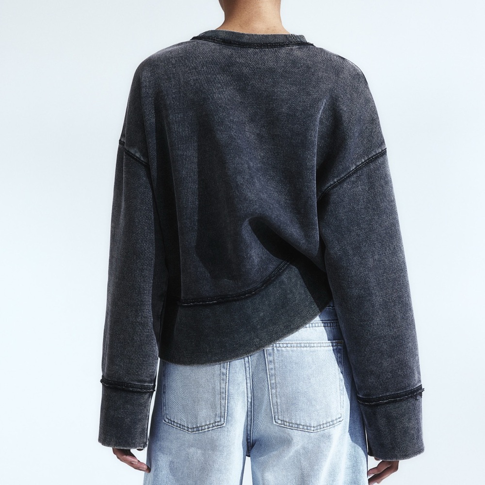 H&M Charcoal Crew Neck Oversized Sweatshirt size S - Picture 4 of 8